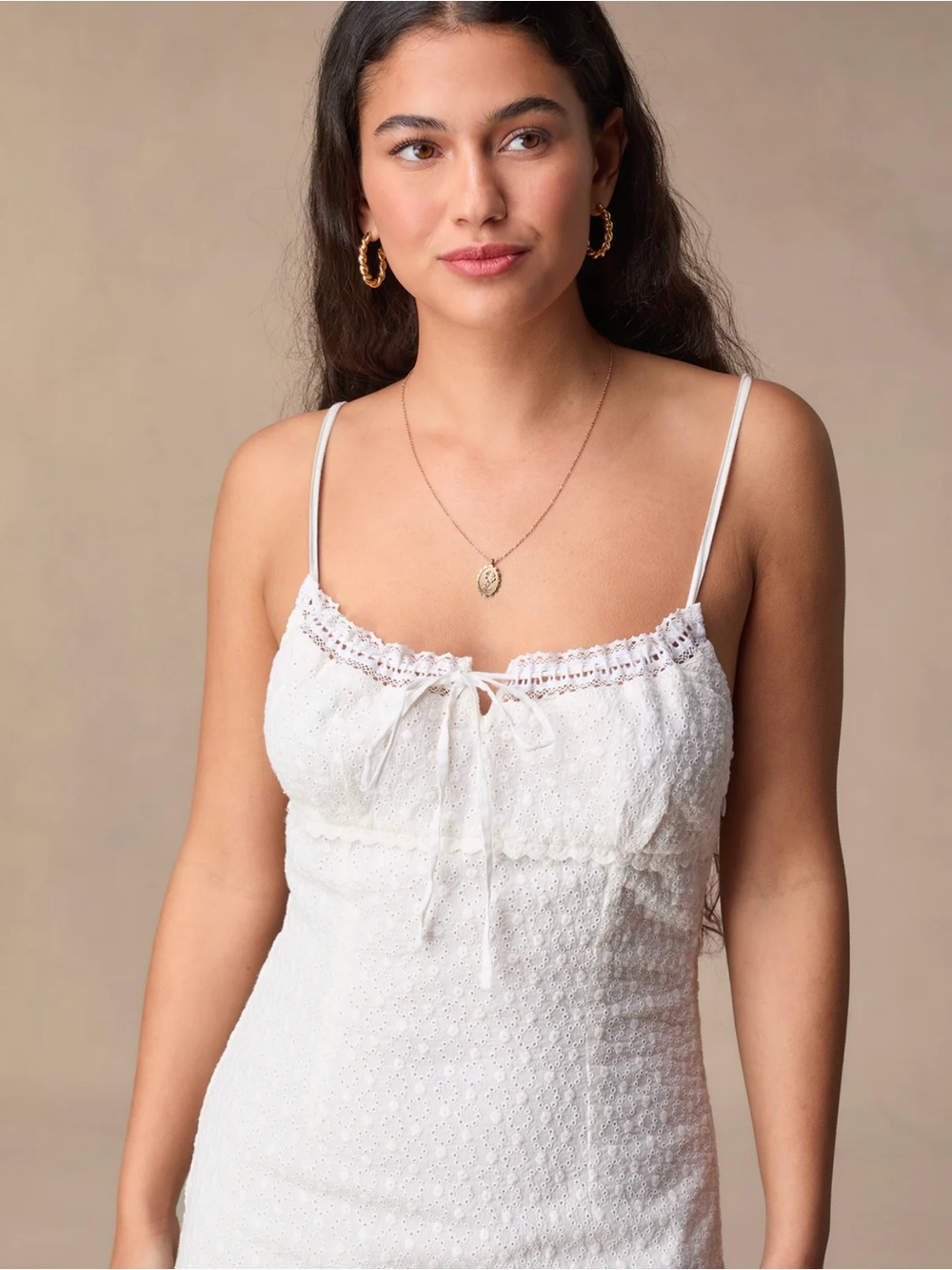 Rouje White Spaghetti-Strap Midi Dress - Picture 3 of 6
